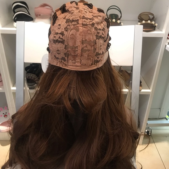 Human hair blend medium brown wig - Picture 7 of 8